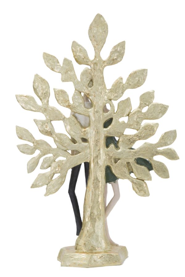 Scultura Coppia Albero della Vita 35x13x52 cm in Resina-4