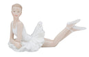 Ballerina Dicy Sdraiata 12x7,5x11 cm in Resina Bianco-1