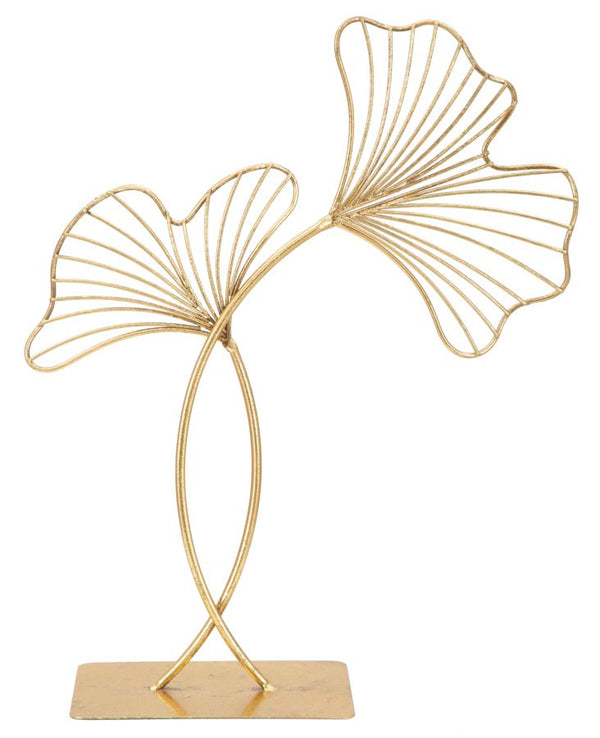 sconto Feuille Glam Sculpture 35x11,5x44 cm en Fer Doré