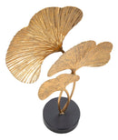 Scultura Foglie 24,5x10,5x40,5 cm in Ferro Oro-3