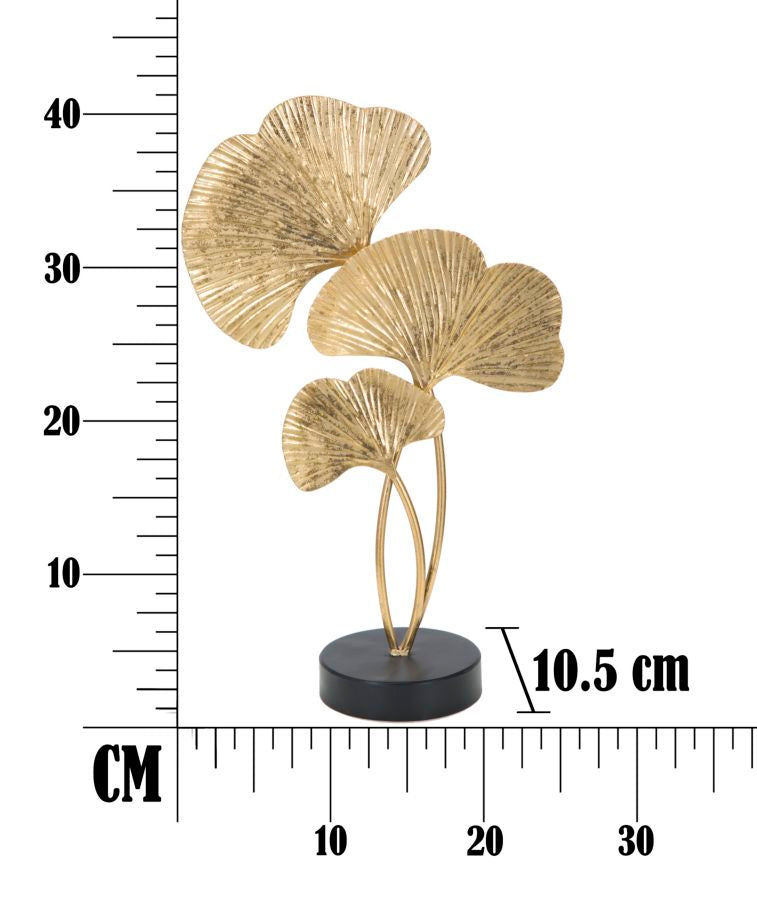 Scultura Foglie 24,5x10,5x40,5 cm in Ferro Oro-7