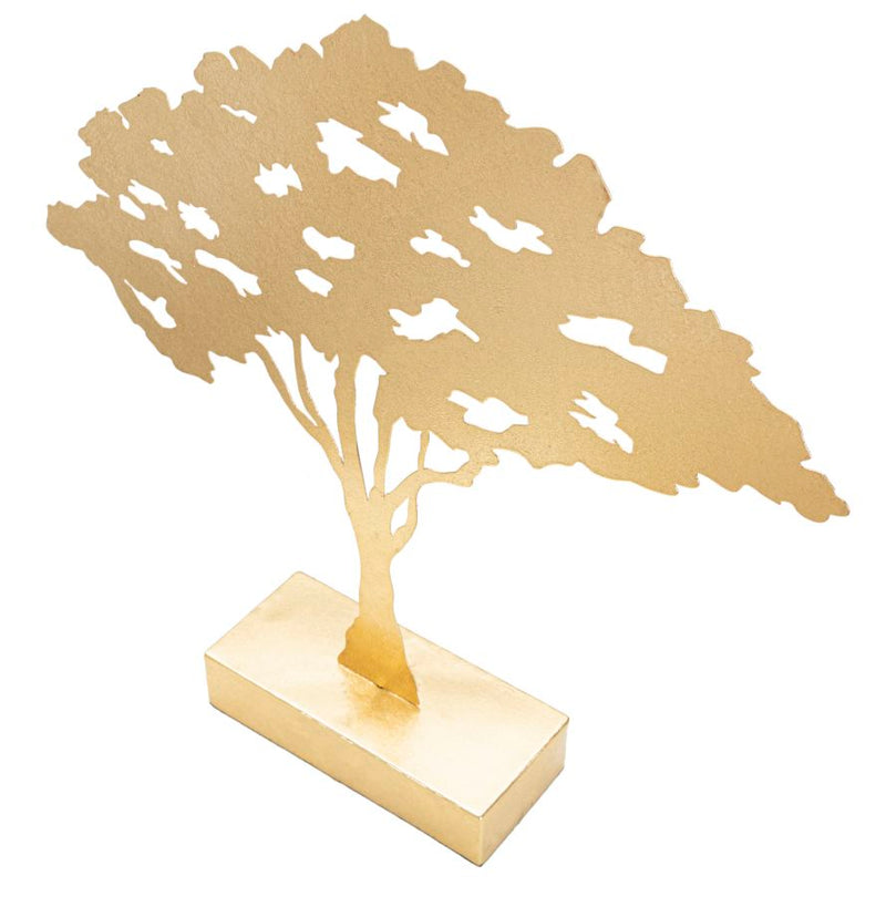 Scultura Leaf Tree Plan 43,5x8x41,5 cm in Ferro Oro-5