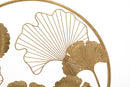 Scultura Little Leaf 50x12,5x64 cm in Ferro e MDF Oro-5