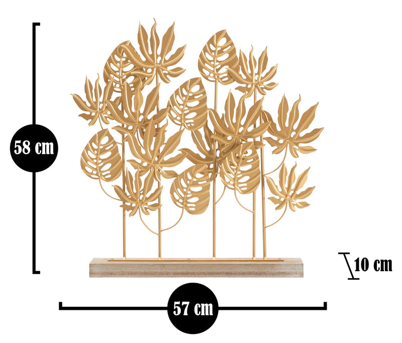 Scultura Palm 56x10x57,5 cm in Ferro e MDF Oro-6