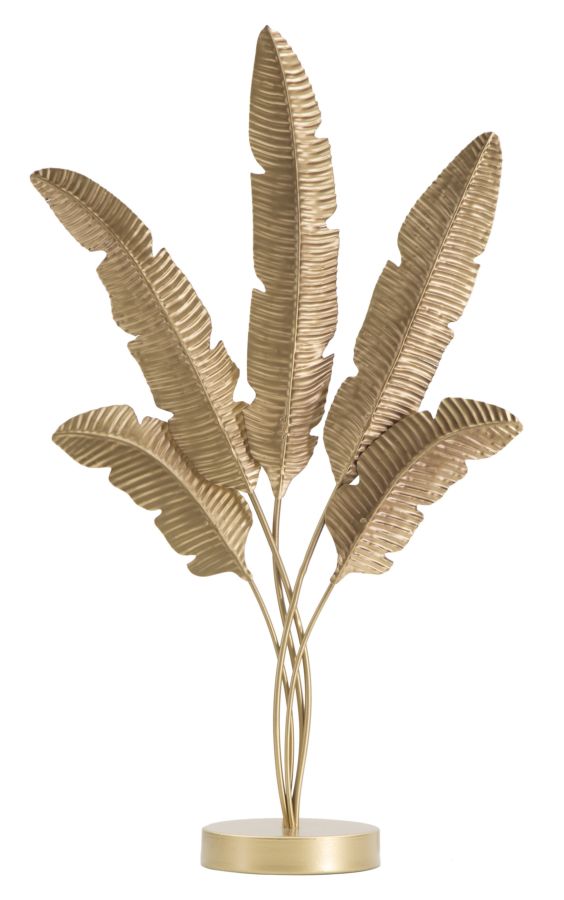 Scultura Five Leaf 34x12,5x60 cm in Ferro Oro-1