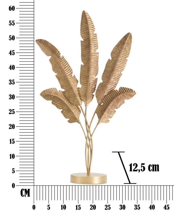 Scultura Five Leaf 34x12,5x60 cm in Ferro Oro-7