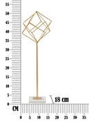Scultura Cube 16x18x52,5 cm in Ferro e Marmo Oro e Bianco-6