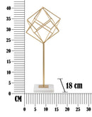Scultura Cube 16x18x41,5 cm in Ferro e Marmo Oro e Bianco-6