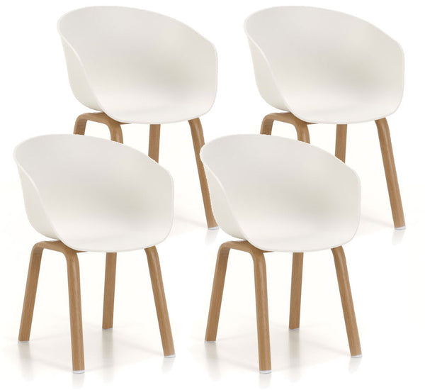 Lot de 4 Chaises 58x51x78 cm en Polypropylène Blanc acquista