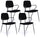 Lot de 4 Chaises 52x50x81,5 cm Velours Noir