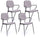 Lot de 4 Chaises 52x50x81,5 cm Velours Gris