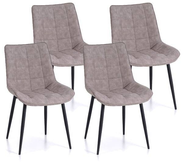 Lot de 4 Chaises 49x52x85 cm en Simili Cuir Gris Tourterelle online