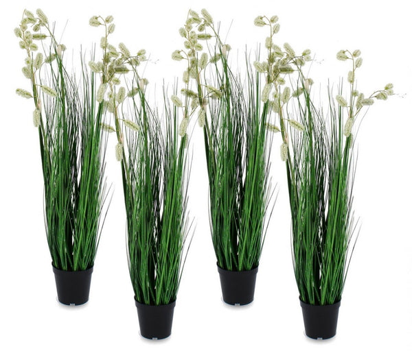 acquista Lot de 4 Plantes Artificielles avec Pot Ø 70x100 cm Grevillea en Plastique Blanc