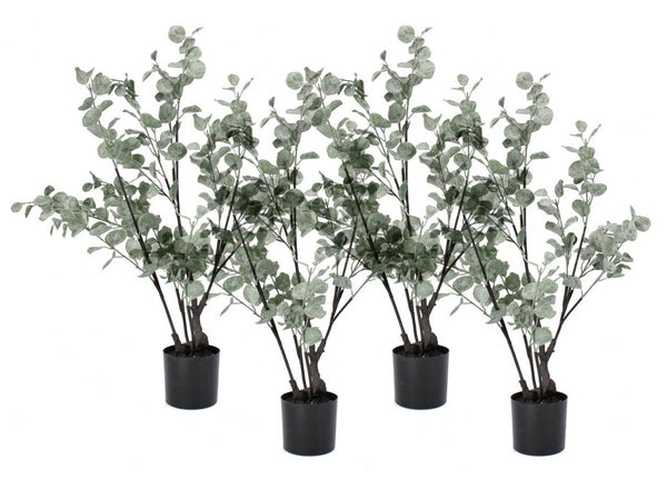 Lot de 4 plantes artificielles avec pot d'eucalyptus en plastique 53x43x82 cm online