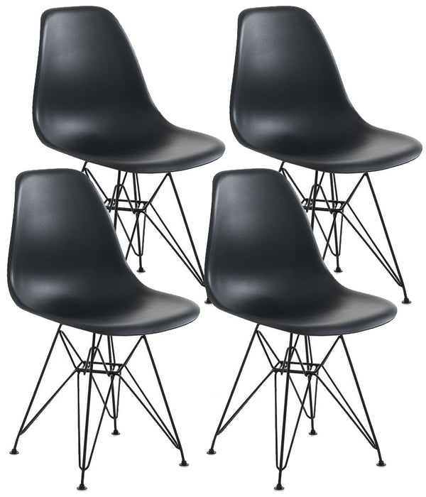 Lot de 4 Chaises 46,5x48x80,5 cm en Polypropylène Noir sconto