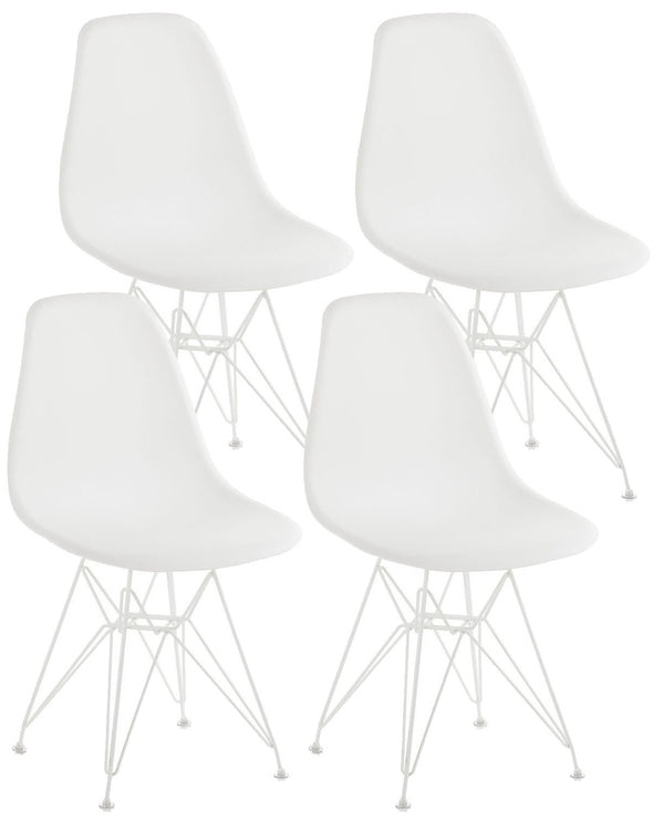 prezzo Lot de 4 Chaises 46,5x48x80,5 cm en Polypropylène Blanc