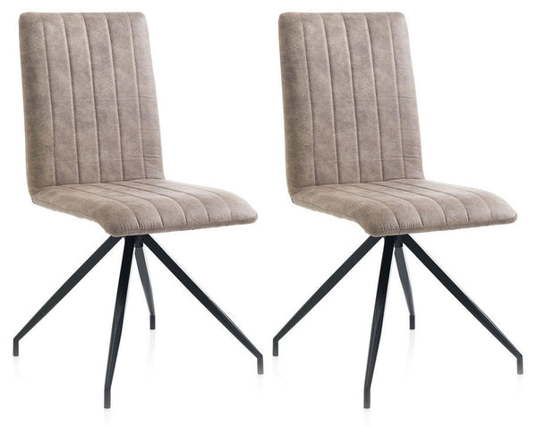 Lot de 2 Chaises 44x50x90,5 cm en Simili Cuir Ecru prezzo