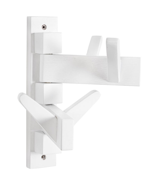 Appendiabiti a Muro 4 Ganci 32,9x15,5x28 cm in Legno Daiki Bianco prezzo