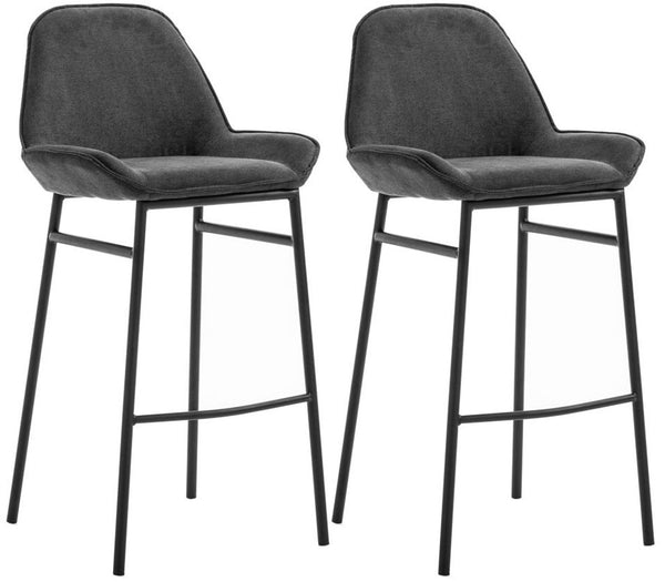 Lot de 2 Tabourets 49,5x41x105 cm en Simili Cuir Gris Foncé online