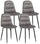 Lot de 4 Chaises 44x40x90 cm en Velours Gris