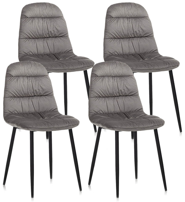 online Lot de 4 Chaises 44x40x90 cm en Velours Gris