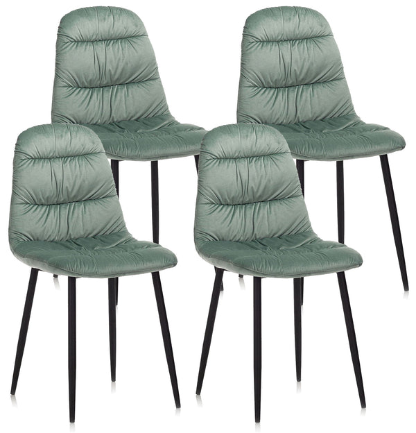 Lot de 4 Chaises 44x40x90 cm en Velours Aquamarine prezzo