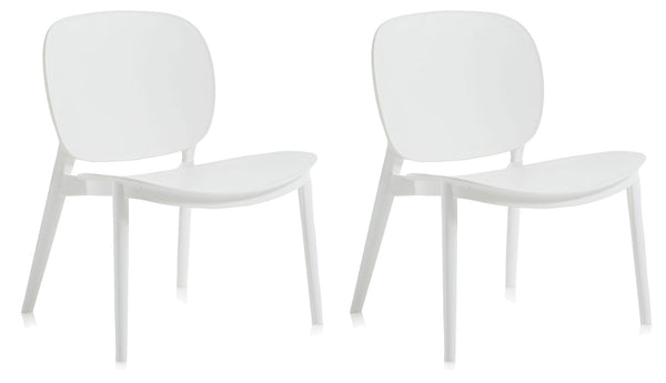 online Lot de 2 Chaises 58x48,5x71 cm en Polypropylène Blanc