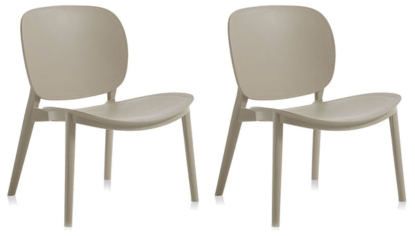 Lot de 2 Chaises 58x48,5x71 cm en Polypropylène Sable online