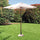 Parasol de Jardin Rond Ø 2,5 m Structure en Bois Bauer Blanc