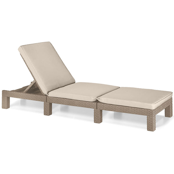 prezzo Lit bébé en résine antichoc avec dossier inclinable avec coussin pour meubles de jardin couleur cappuccino