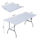 Tavolo da Campeggio Picnic Pieghevole Portatile Richiudibile in Valigia in PE 180x74x74 cm -3