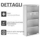 Armadietto per Medicinali Quattro Ripiani in Acciaio Inox 30x12x60 cm -6