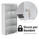 Armadietto per Medicinali Quattro Ripiani in Acciaio Inox 30x12x60 cm -7