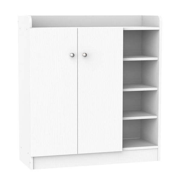 sconto Étagère à Chaussures en Bois Meuble à Chaussures Blanc Mat 83x30x90 cm