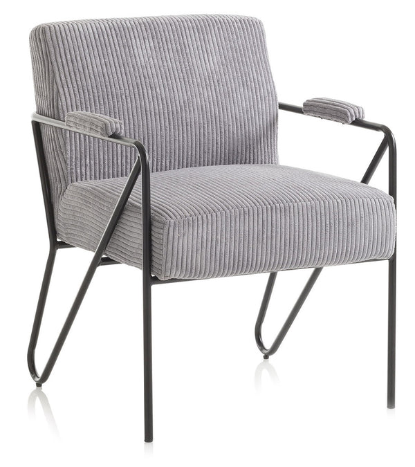 acquista Fauteuil rembourré 64x69x86 cm en velours gris foncé