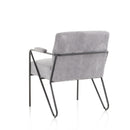 Poltrona Imbottita 64x69x86 cm in Velluto Grigio Scuro-2