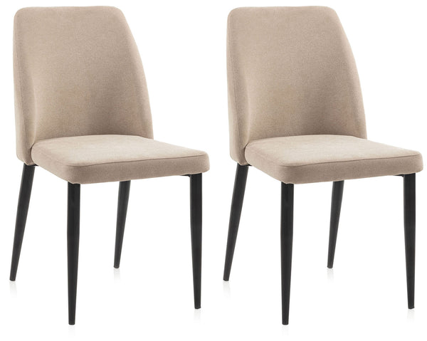 prezzo Lot de 2 Chaises 46x52x87 cm en Microfibre Sable