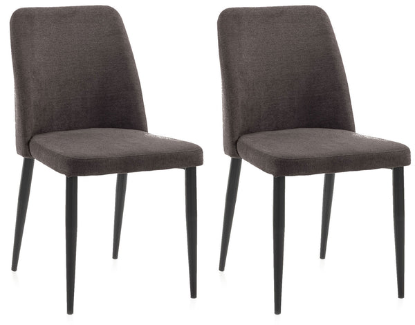 Lot de 2 Chaises 46x52x87 cm en Microfibre Marron prezzo