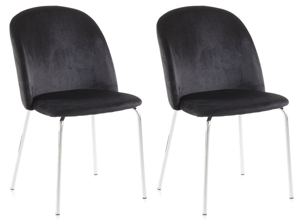 Lot de 2 Chaises 45x47x85 cm en Velours Noir acquista