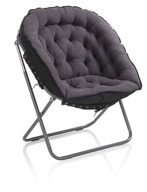 prezzo Fauteuil rembourré 77x70x92 cm en velours gris foncé