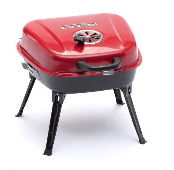 Barbecue à charbon portable 48x47x37 cm en acier rouge et noir prezzo