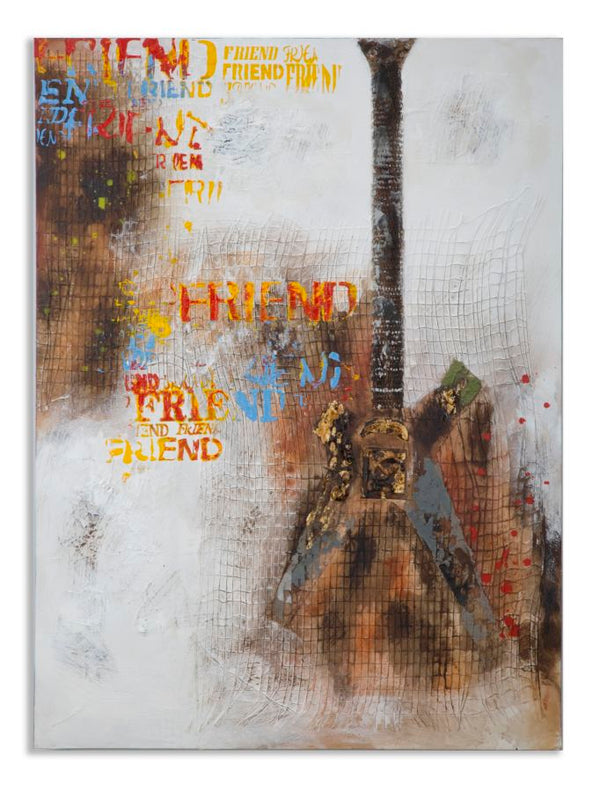 Peinture sur Toile Guitare Arty 90x3,5x120 cm en Bois et Toile prezzo