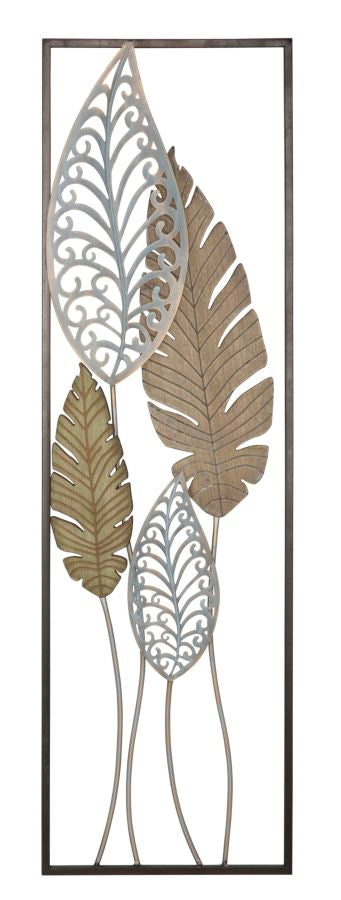 Panneau et Feuilles de Bois 30,5x2,5x99,5 cm en MDF Fer et Or et Argent acquista