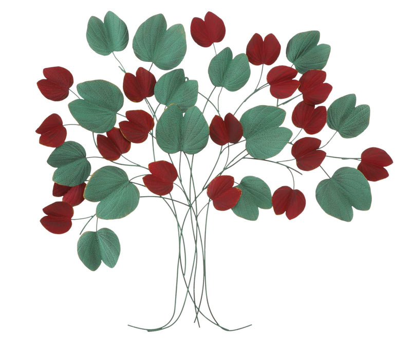 Pannello Albero Bix 105x6,5x94 cm in Ferro Rosso e Verde-1