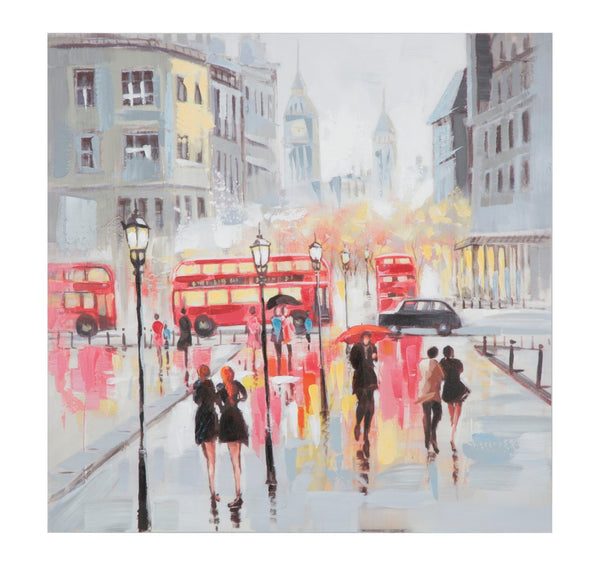 Peint sur Toile Rain London 100x3x100 cm en Bois et toile online