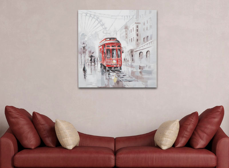 Dipinto su Tela Tram 80x3x80 cm in Legno e canvas-7