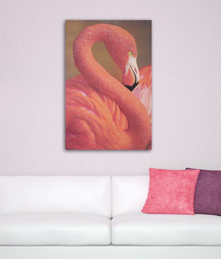 Stampa su Tela con Applicazioni Flamingo 80x3,8x120 cm in Legno e canvas-7