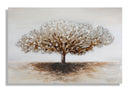 Dipinto su Tela Albero Alluminium 120x3,8x80 cm in Legno di Pino Metallo e Canvas-1