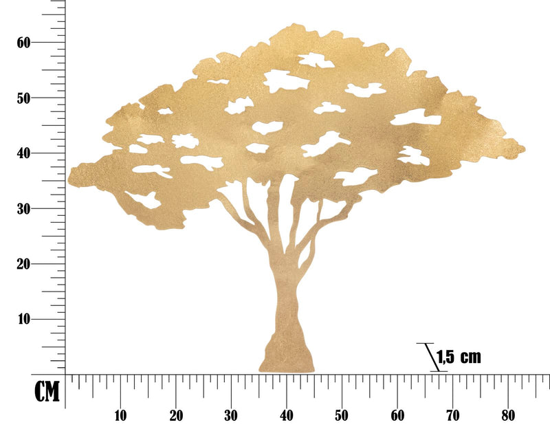 Pannello Leaf Tree Plan 82x1,5x63 cm in Ferro Oro-6