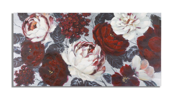 acquista Peinture sur Toile Blanc/Rouge Fleur Darkback 120x3,7x60 cm en Bois de Pin et Toile Multicolore